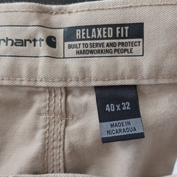 Carhartt Pant Men 40x32 Relaxed Fit Twill Work Pant Beige Workwear - Picture 5 of 6
